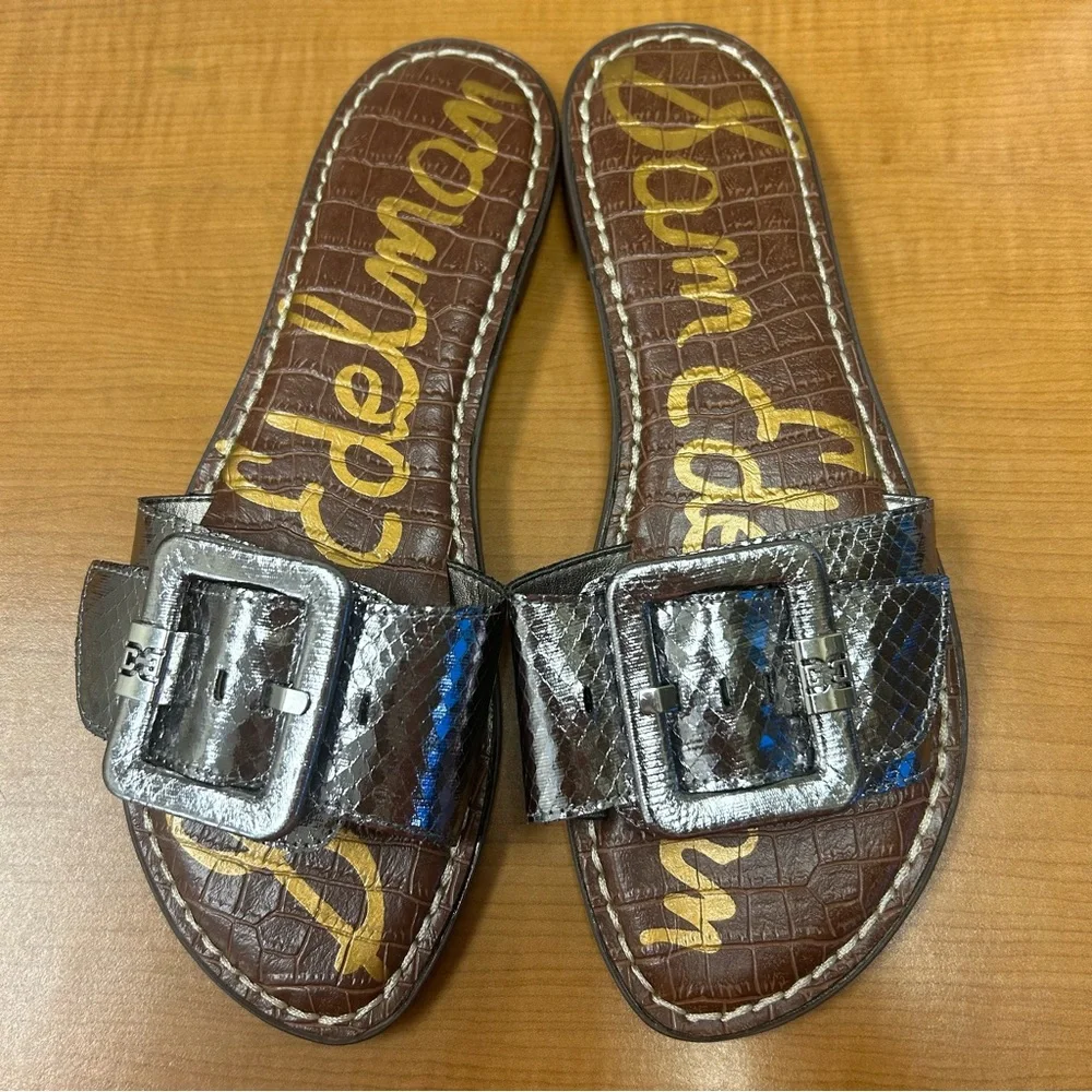 Sam Edelman Slide Sandals in Silver size 7.5 - Picture 1 of 3